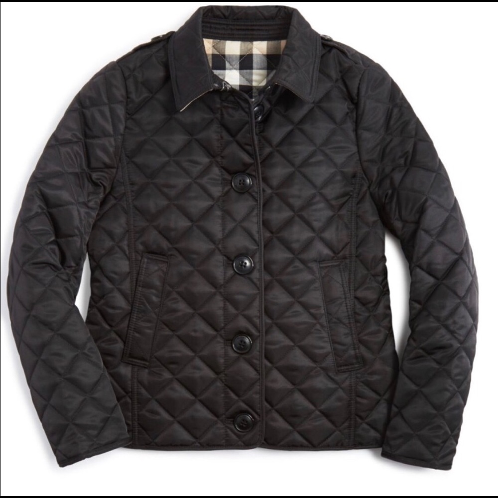 Burberry Black Quilted Diamond Black Jacket Youth